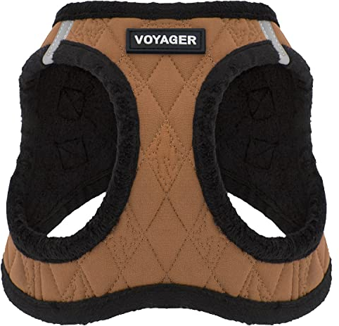 Voyager Step-In Plüsch-Hundegeschirr by Best Pet Supplies - Step-In-Westengeschirr für kleine und mittelgroße Hunde, Weicher Plüsch, Beige, size M - Brust 40- 45 cm