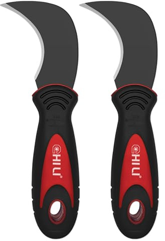 CHILI Tools 2PC. Linoleum Knife with SK-5 Hardened Carbon Steel Blade and Safe Material Rubber Handle for Flooring, Vinyl Flooring, Linoleum, Cutting Wallpaper, Made In Taiwan