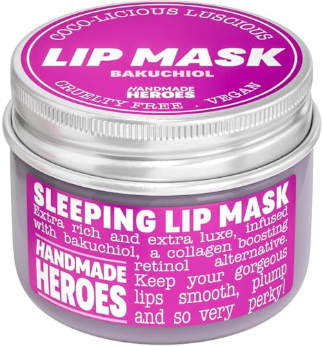 100% Natural Vegan Lip Butter Sleeping Lip Mask, Overnight Lip Moisturizer and Conditioner for Dry Lips Intensive Lip Balm and Lip Therapy Skin Care with Mango butter (Bakuchiol - Collagen Boosting)