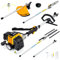 JHONSORR Decespugliatore a Benzina 4 in 1 Multifunzione con Motosega, Tagliasiepi, Tagliabordi + Prolunga 80cm e Testina in Acciaio 52cc a Scoppio troncarami Uso Professionale e Domestico
