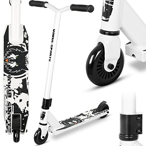 Pro Scooter - Trick Scooters | Entry Level Stunt Scooter for Kids Ages 6-12 Years and Up, Lightweight Complete BMX Freestyle Scooter for Beginners (2022 Black White)