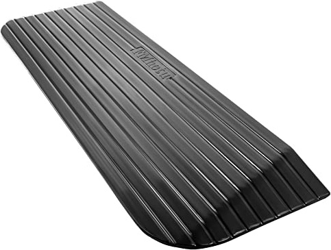 FMhotu 1.5 Rise Wheelchair Threshold Ramp, 43.3 W x 13 D x 1.5 H, Black, Rubber, 2 Tons (4400 lbs) Load Capacity, Anti-Slip Surface, UV & Weather Resistant
