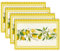 Zitronen Tischsets 4er Set Platzsets Tropische Früchte Platzset Frühling Sommer Dekoration für Zuhause Restaurant Speisetisch Urlaub Party 30x45cm