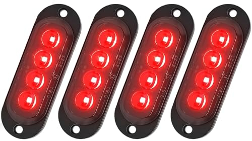 Greluma 4 pz luci di ingombro del rimorchio a led rosse,12-24v 4 leds luci di posizione laterali,Impermeabile montaggio superficiale Illuminazione anteriore posteriore per camion moto camper