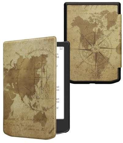 kwmobile fodral kompatibelt med Pocketbook Verse/vers Pro/vers färg/Vivlio Light/Light HD-fodral – läsplatta skydd – resa vintage brun/ljusbrun