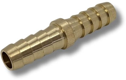 Lumonic I gerader Schlauchverbinder I für 9mm (3/8) Schlauch I aus Messing I I-Verbinder I I-Stück I mit Dornenprofil I Druckluft & Wasser I für Werkstätten, Betriebe und Heimwerker