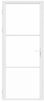 Vente-unique-Blocco porta reversibile H204 x L73 cm in Alluminio e Vetro temperato Bianco - MASERU