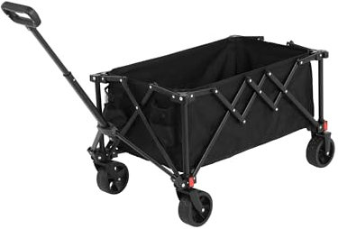 Seyakany Carrello della spesa, carriola giardino con maniglia regolabile, Shopping, Sport e pesca, 77 x 48 x 45, nero