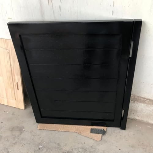 Puerta batiente de madera de pino for salón, incluye bisagras, puerta de cafetería de una sola puerta, puerta batiente con acabado pintado en negro for cocina, pasillo, entrada, partición.(W55xH80cm(2