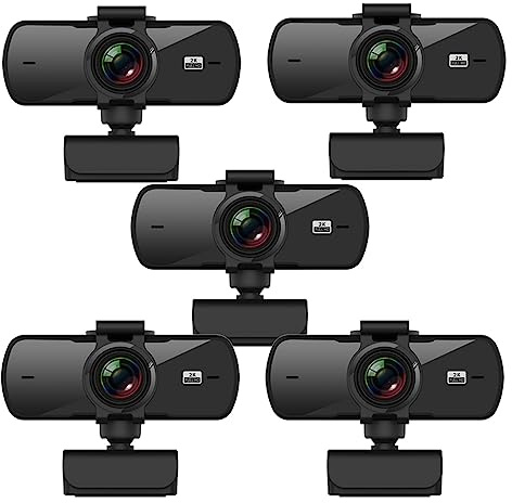 AIRYSSFU Cámara Web, Cámara Web 2K Full HD 1080P Cámara Web Autofocus con micrófono Cámara Web USB for PC Computadora portátil Cámara Web de Escritorio(5PCS)