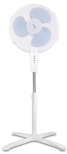 BEPER P206VEN103 Ventilateur sur pied 3 pales, hauteur réglable jusqu'à 125 cm, 3 vitesses, oscillation automatique, montage facile sans outils, grille en acier de 40 cm, base croisée, 40 W