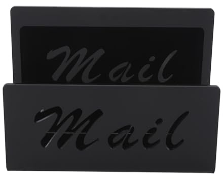 Uadme Acrylic Mail Holder, Countertop Mail Organizer and Letter Sorter for Home, School, Office, Desktop File Holder for Envelopes and Letters, Clear Design
