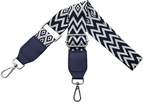 Tracolla per Borsa Donna Regolabile Cinghie Borsa Tracolla con pelle, Tracolla Ricambio Ragazza Larga 3.8cm con Argento Moschettoni per Crossbody Borsette, Blu, W11