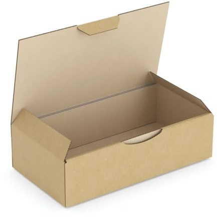 Fraktlåda med Havana lock 18 x 10 x 5 cm | Förpackning med 10 lådor | Kraft återvunnen kartong | Förpackningslådor, presentförpackning, frakt | Tillverkad i Italien