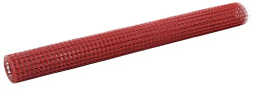 QJBSAVVA Clôture en grillage rouge - 10 x 1,5 m - En acier avec revêtement en PVC - 12 x 12 mm - Mailles fines - Pour jardin, poulailler, lapin - Résistant aux intempéries et malléable - Pour une