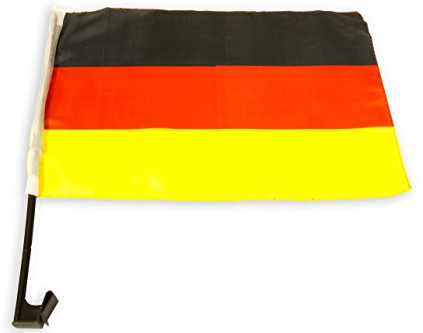 Autofahne Deutschland – Auto-Fenster Fahne Germany – 45 cm x 30 cm - Schwarz Rot Gold -Fanartikel