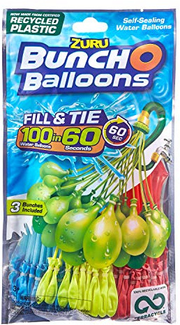 Zuru 56288 – Bunch o Ballons, 100 vattenbomber på 60 sekunder, självförslutande utan knutar, 3 buntar med 35 vattenbomber, tillverkade av återvinningsbara material