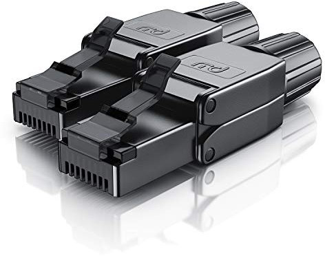 CSL - 2X Netzwerkstecker feldkonfektionierbar RJ45 CAT 6 CAT 7 CAT 8 - geschirmt 40 GBit/s 2000 MHz Ethernet werkzeuglos LAN Kabel - Crimpstecker Steckverbinder für Netzwerkkabel Verlegekabel