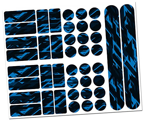Film de protection autocollant pour cadre de vélo 34 pièces pour BMX MTB Vélo de course auto-adhésif imperméable R159 R160 (16 Future Bleu néon)