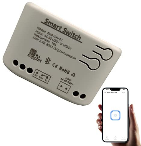 Newgoal Modulo interruttore relè WiFi intelligente a 1 canale USB 5V/AC85V-250V, supporto controllo Bluetooth, telecomando eWeLink App, per Alexa Google Home
