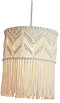 Baoblaze Boho Makramee Lampenschirm zum Aufhängen, Pendelleuchte, Abdeckung, Kronleuchter, Leuchte, rustikal, für Schlafzimmer, Hotel, Kinderzimmer,