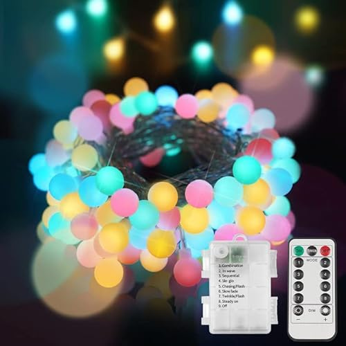 suddus 100LED Classroom Globe String Lights Battery Operated Pastel Color