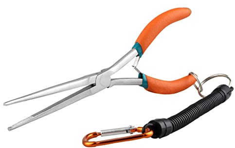 SPEEDWOX Alicates de punta de aguja de 7 pulgadas de largo alcance con dientes, mini alicates de alambre de precisión extra largos