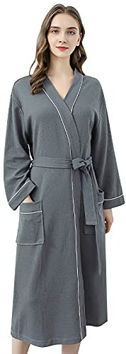 Bademäntel Für Paare Sauna Bademantel Frottee Ohne Kapuze Morgenmantel Sommer Bademantel Damen Dünn Leicht Saunamantel Mit Gürtel Sauna-Bademantel Kurz Robe Kimono Für Hotel,Spa,Party