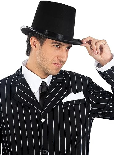 Funidelia | Cappello a cilindro nero per uomo Anni 20, Cabaret, Charleston, Decenni - Accessori per Adulto, accessorio per costume - Nero