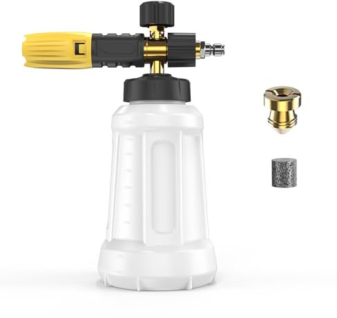 OHAYORI Snow Foam Lance Cannon Compatible with 1/4 Quick Connect Pressure Washers, 1L 1/4'' Quick Release Snow Foam Bottle Car Foam Sprayer Pressure Washer Accessories for Car Washing