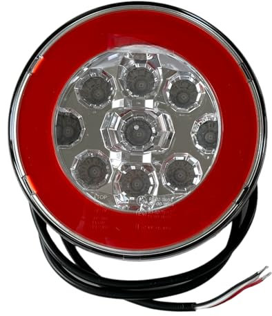 MelTruck® 2 funktioner rund neon LED bakljus dimbakljus E9 för personbilar lastbil släpvagn