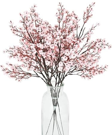 Genérico Flores 3 Unidades de 50 cm Flores Artificiales de Cerezo, Plantas Artificiales Decorativas, Decoracion para Hogar, Bodas, Fiestas, Oficinas, Balcones y Jardines (Rosa)