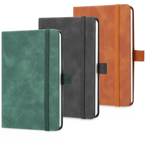 A5 anteckningsbok, anteckningsbok, 3-delad anteckningsbok, dagbok, resedagbok, a5-linjerad anteckningsbok, anteckningsbok, anteckningsbok, 100 gsm, 200 sidor, resedagbok, läderanteckningsbok, brun