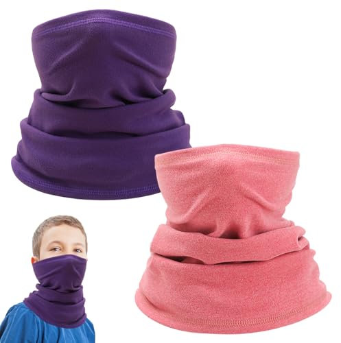TUONYIS 2 Stück Kinder Schlauchschal Kinder Winter Halswärmer Loop Schal Kinder Halswärmer Halstuch Winddicht Ski Maske Warmer Kinderschal für Outdoor Skifahren Radfahren Einheitsgröße