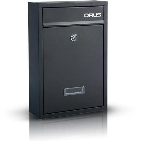 Post Boxes Wall Mounted Waterproof, Steel Mail Box with 2 Keys, Lockable Weatherproof Large Letter Postal Boxes for Outside or Door,‎9 x 21.5 x 32 cm size