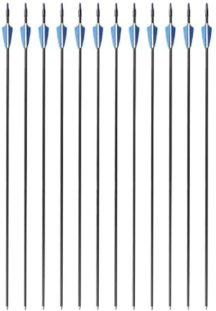 M.J COMFY-LIFE 12Pcs Archery Arrows 30 inch Carbon Hunting Targeting Arrows with Broadhead Target Practice Shooting Arrows for Recurve Bow Compound Bow Longbow