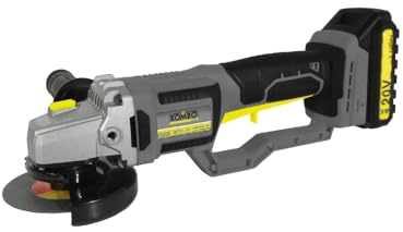 KOMBO Amoladora angular sin escobillas 125 mm - 20 V, 7000 rpm, motor sin escobillas, batería 4.0 Ah, 3 discos incluidos, maletín rígido y accesorios profesionales
