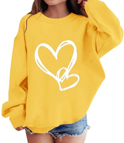 Jersey para niña 140 simple - sudadera para niñas y niños, sudadera oversize manga larga, suéter navideño con estampado de corazones, chaqueta de punto moderna, bonita chaqueta de entretiempo