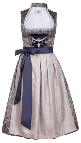 Edelnice spårmode exklusiv designer Midi stående krage Dirndl Marianna inkl. spetsar smutskläderförkläde och Charivari storlek 32–54