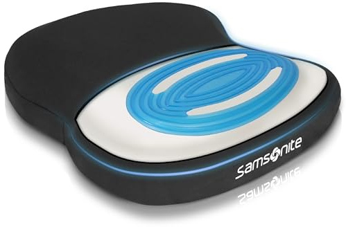 SAMSONITE - Extra Firm & Thick Seat Cushion with Cooling Gel, Experience Triple Layer Comfort