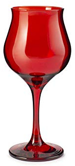 Pasabahce Wavy Set 6 Calici Rosso – Vino Bianco – Design Tulipano, Vetro Elegante per Tavola Natalizia, Lavabili in Lavastoviglie