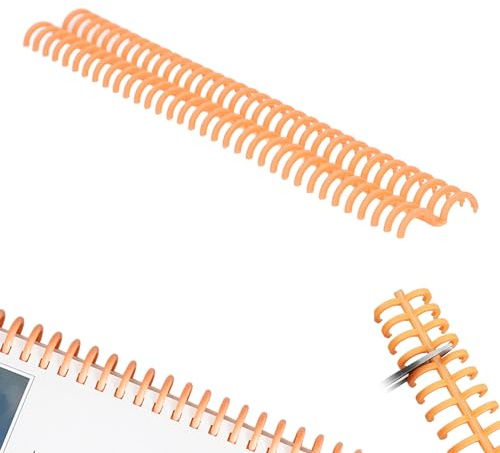 Tissting 10pcs Bobines de Reliure 34 Trous épines de Reliure 15mm Bandes de Reliure Kit Bobines de Papeterie Résistant à l'usure pour la Fabrication de Cahiers de Documents(Orange)