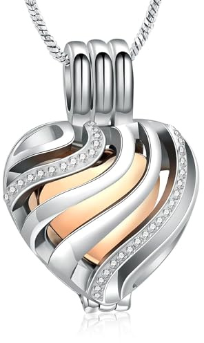 QGJNSGC Collier urne funéraire pour cendres en forme de cœur - Bijou souvenir - Médaillon pour cendres - Pour homme et femme, Acier inoxydable