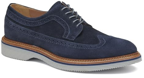 Johnston & Murphy Jenson Longwing Lace-Up Dress Casual Shoe, Navy Suede, 12 M