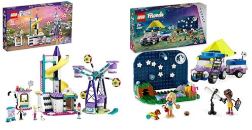 LEGO 41689 Friends Magical Ferris Wheel and Slide & Friends Stargazing Camping Vehicle Set with 4x4 Car Toy for 7 Plus Year Old