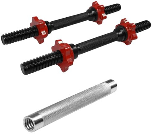 Yes4All Kurzhantelstange (2er Set), Kurzhantel-verbindungsstange und Hantelscheiben, Länge 30/35cm, Ø 25mm, mit 4 Sternverschlüsse, Verchromt - Hantelstangen, Hantelgriffe, Chrom