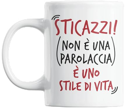 Gesar Tazza Sticazzi in Ceramica – Idea Regalo Divertente per Amici e Colleghi – Tazza Divertente da Ufficio – Design Ironico Made in Italy - Frasi Divertenti
