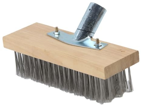 Drahtbesen Zur Moosentfernung in 20cm 30cm 50cm - Stahlbesen Für Terrasse Und Gehwege - Robuster Drahtbesen Ohne Stiel - Edelstahl Drahtbesen Für Effektive Reinigung (20cm mit Ständer)