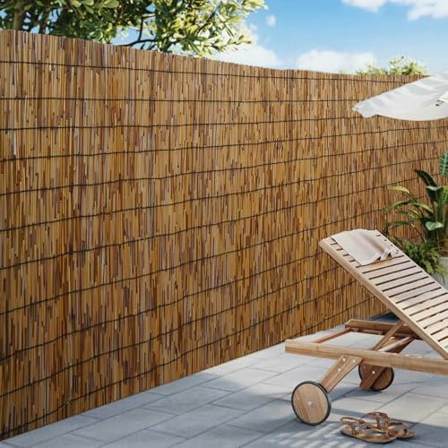 Rotolo Recinzione in bambù Stuoia di Canna Recinto di Canne per Balcone Schermo di Privacy 50 60 70 80 100 120 130 150cm Stuoia di bambù per Giardino Terrazze Villa