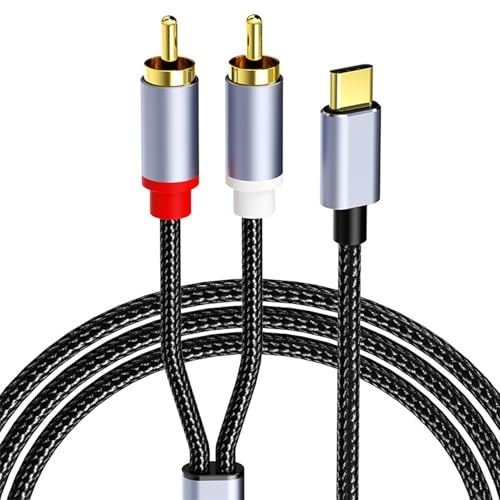 Seefey Câble USB de type C vers 2 RCA,Câble Adaptateur USB-C Vers Jack Audio,Cable Jack Auxiliaire Voiture I Phone pour I Phone 15/Pad/Amplificateur/Home Cinéma/Enceinte/HDTV
